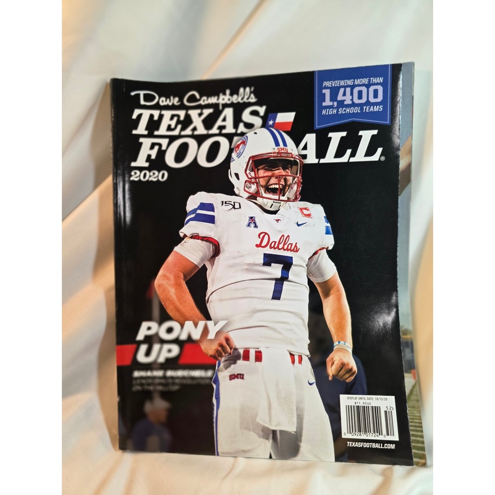 Dave Campbell's Texas Football 2020 Magazine Shane Buechele SMU Pony Up Cover